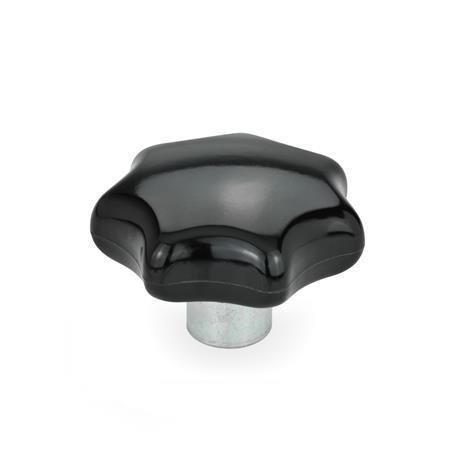 Otto Ganter Star Knob Duroplast with Protruding Steel Bushing, GN 6336.1